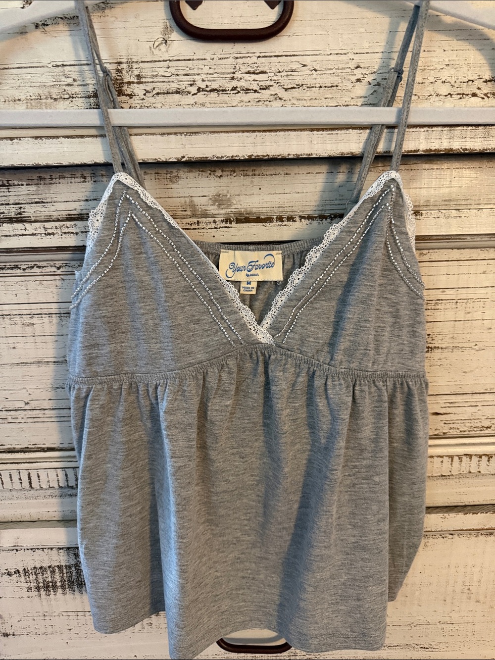 PacSun Grey Lace-Trim Camisole